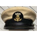 WWII USN Band Member Khaki Visor Cap