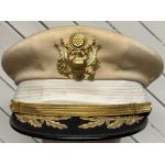 US Army Officers Dress White Visor Cap