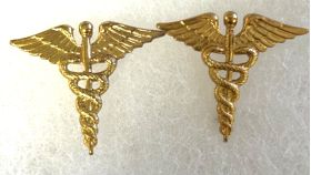 US Army Medical Corp Collar Brass Insignia