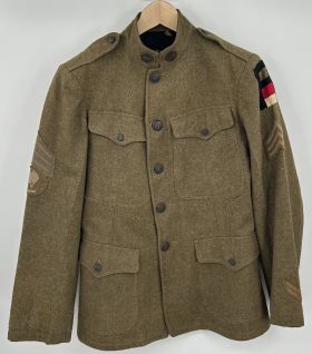 WWI US 10th Coast Artillery Minelayer Patched Wool Tunic