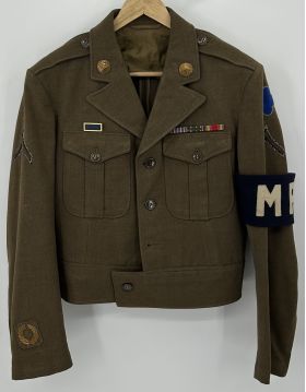 WWII US 88th Infantry Military Police Cut Down 4 Pocket Service Jacket